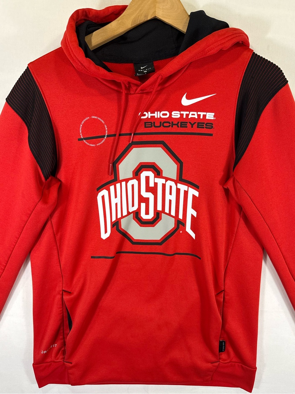 Nike Red Ohio State Buckeyes Crewneck Hoodie with Black Accents